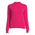 thumbnail image 5 of Dreamers by Debut Womens Elbow Patch Mock Neck Long Sleeve Sweater, 5 of 5