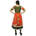 thumbnail image 2 of Bimba Womens Long Maxi Dress Red Designer Kurti Floral Print Kurta, 2 of 7