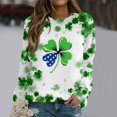 thumbnail image 2 of Plebaso Chandail en Molleton de la Saint-Patrick pour Femmes Imprimé Trèfle Col Rond Manches Longues Chandail P-5TG, 2 of 4