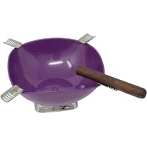 Prestige Import Group Smokin Ash Quadrangle Desktop Cigar Ashtray Bowl - Color: Powder Coat Gloss Metallic Purple