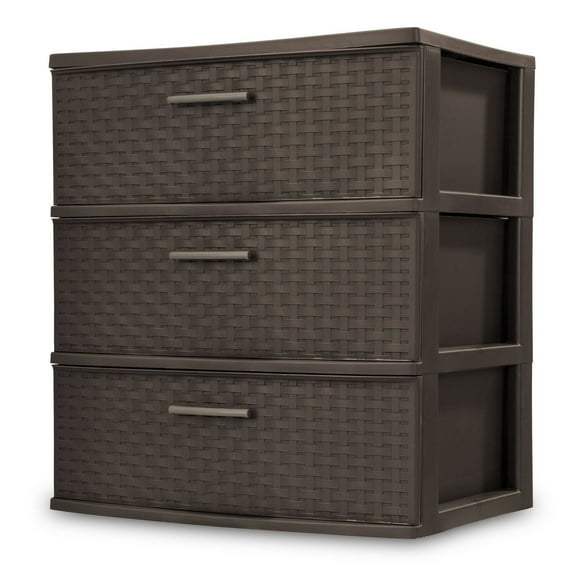 Sterilite 3 Drawer Wide Espresso Weave Tower, 1 unit