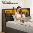 thumbnail image 4 of Greenstell Full LED Storage Bed Frame - Charging Station, App Control, 1200LBS Capacity, Dark Gray, 4 of 9