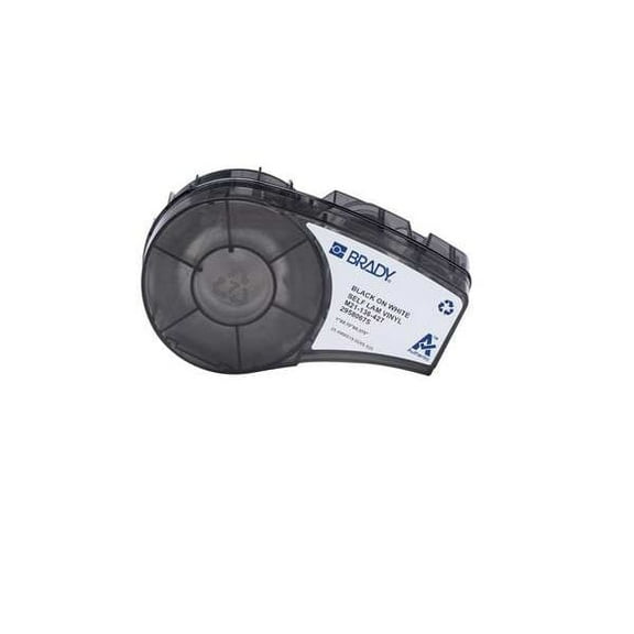Brady Wraparound Label, White, Vinyl, 1 in W M21-18-427