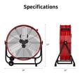thumbnail image 7 of Industrial Drum Fan 30", High Velocity, 8520 CFM, 3-Speed, Heavy Duty Metal Fan for Commercial, Factory(Red+Black), 7 of 7
