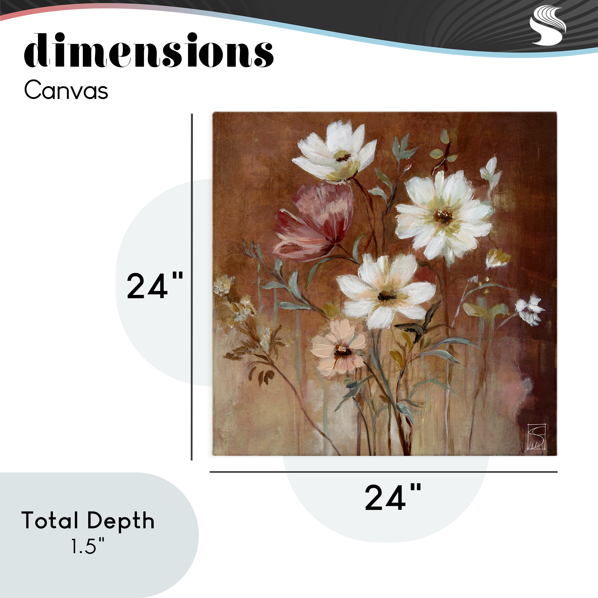 Mocha Flowers Collection Canvas Wall Art, design by Sara Culpepper