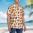 thumbnail image 2 of Lsque Hot Dog Burger pattern Hawaiian Shirt for Men, Unisex Summer Beach Casual Short Sleeve Button Down Shirts-Small, 2 of 9