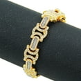 thumbnail image 3 of New Personality Glitter Byzantinee Cuban Link Chain Choker Bracelet ﻿14K Yellow Gold Iced Out Cubic Zirconia Hip Hop Jewelry For Mem Women, 3 of 7
