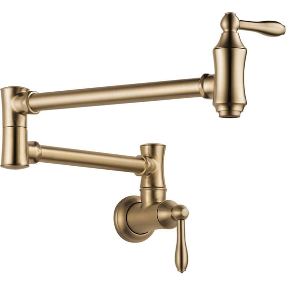 Delta Faucets Victorian Pot Filler Wall Faucet, Champagne Bronze | 1177LF-CZ