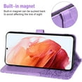 thumbnail image 4 of Compatible with Samsung Galaxy S22 Plus 5G Wallet Case and Tempered Glass Screen Protector Flip Cover Card Holder Cell Phone Cases for Gaxaly S22+5G Galaxies S22plus 22S + S 22 22+ G5 Women Men Purple, 4 of 7