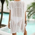 thumbnail image 4 of Summer Clearance Sale! TMOYZQ Women's Swimwear Cover Ups Short Sleeve V Neck Crochet Knit Beach Dress Swimsuit Coverups Summer Beachwear Bathing Suit Cover Up for Women, 4 of 6