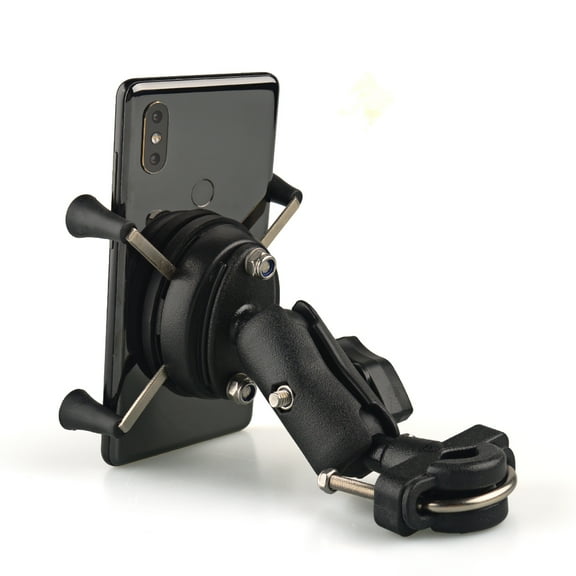 Evomosa Motorcycle Phone Holder In Fork Stem Mount, Bracket Motorcycle Navigation Bracket, Adjustable Black