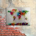 thumbnail image 3 of Trademark Fine Art "Paint World Map" Brushed Aluminum Wall Art Art by Michael Tompsett 16" x 22", 3 of 4