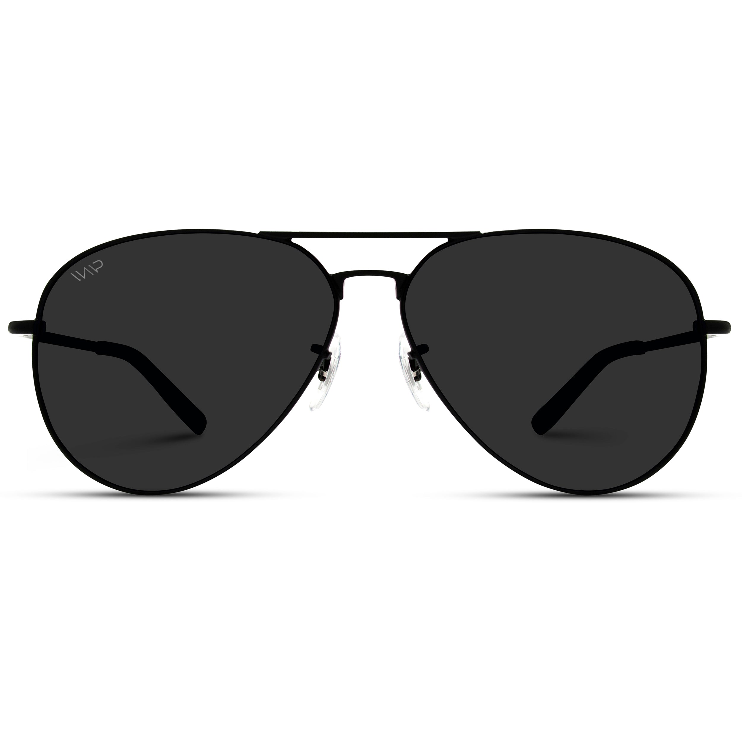 WearMe Pro - Classic Full Black Polarized Lens Metal Frame Men Aviator Style Sunglasses - image 1 of 6
