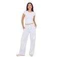 thumbnail image 2 of Forever 21 Women's Grey Low-Rise Sweatpant, Wide-Leg with Lace & Stripe Trim,XS, 2 of 6