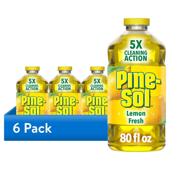 (6 pack) Pine-Sol Multi-Surface Cleaner, Lemon Fresh, 80 Fluid Ounces