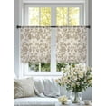 thumbnail image 4 of Farmhouse Khaki Sheer Curtains 54 Inch Length 2 Panels Set for Living Room/Bedroom, Vintage Flower Leaf Botanical Plant Semi Curtain Sheers Drapes Rod Pocket Curtains Window Treatment Set 52''x54''x2, 4 of 7