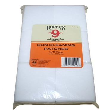 Hoppe's Ultra-Absorbent Cleaning Patches, 12GA-16GA, 300 Count, Gun Cleaning Kit