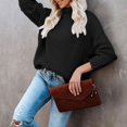 thumbnail image 5 of Women's Turtleneck Long Sleeve Loose Fit Sweater, 5 of 7