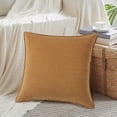 thumbnail image 5 of Hxlamzoo Chenille Herringbone Trim Sofa Pillow - Solid Color Velvet Lumbar Cushion with Polyester-Spandex Blend, 15.75x15.75x1.18 Inches for Living Room, Bedroom, Office, Car Seat Backrest Support, 5 of 6