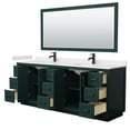 thumbnail image 3 of Wyndham Collection Miranda 84" Marble Double Bathroom Vanity in Green/Black, 3 of 7