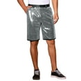 thumbnail image 5 of INSPIRE CHIC Men's Straight Leg Club Rave Party Metallic Sparkly Sequin Shorts 30 Silver, 5 of 6