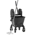 thumbnail image 2 of HOMCOM Mop Bucket with Wringer on Wheels for Floor Cleaning, 27.5 Quart Down Press Wringer with Handle and Mop, Black, 2 of 9