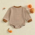 thumbnail image 5 of PEASKJP Baby Boy Rompers Baby Pajamas, Long Sleeve Footless Rompers, Snap Closure Sleeper for Boy Girls Brown,12-18 Months, 5 of 9
