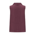 thumbnail image 4 of Ohufall Women's Cotton Linen Tank Tops Fashion Casual Solid Color Pullover V-neck Sleeveless T-shirts Summer Loose Side Split Sleeveless Tops, 4 of 5