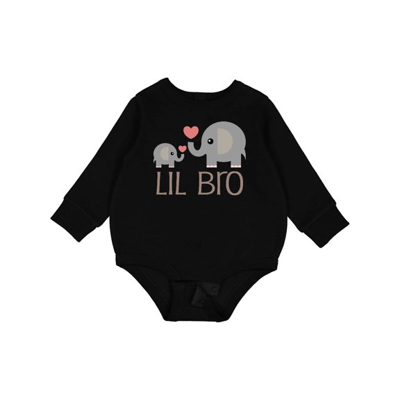 Inktastic Lil Bro Matching Elephant Baby Fleece Bodysuit