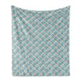 thumbnail image 1 of Floral Soft Flannel Fleece Throw Blanket, Artwork of Dotted Art Soft Toned Rose Flowers Illustration Hand Drawn Inspired, Cozy Plush for Indoor and Outdoor Use, 50" x 60", Multicolor, by Ambesonne, 1 of 5