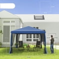 thumbnail image 3 of GVN Patio Garden Pergola, Pergola Canopy,10' x 10' Pop Up Canopy Tent with Netting,Screen House Room with Carry Bag, Blue, 3 of 10