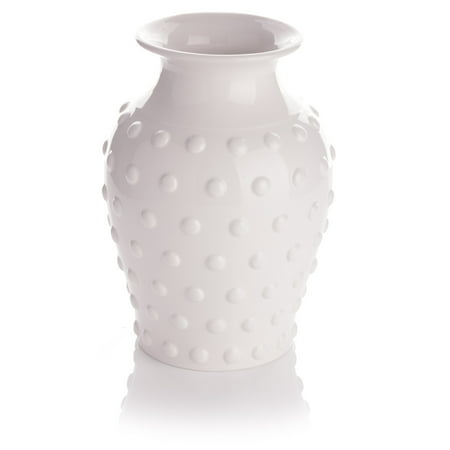 My Texas House Ceramic White Hobnail Vase, Texas Sized