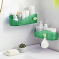 thumbnail image 7 of Viflosae Corner Shelf Shower Shelf for Inside Shower Transparent Toilet Storage Rack Toilet Washroom Washbasin Wall Mounted Non Perforated Bathroom Cosmetics Storage Rack with Hooks, 7 of 7
