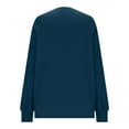 thumbnail image 5 of YOIAVAIOY Women's Raglan Sleeve Sweatshirts Crew Neck Solid Sweatshirts Lightweight Athletic Tops with Thumb Hole Navy S, 5 of 9
