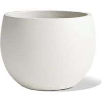 Ball Concrete Planter Outdoor Indoor, Large Tall Cement Plant Pots for Trees Flowers (White, 20 inch)