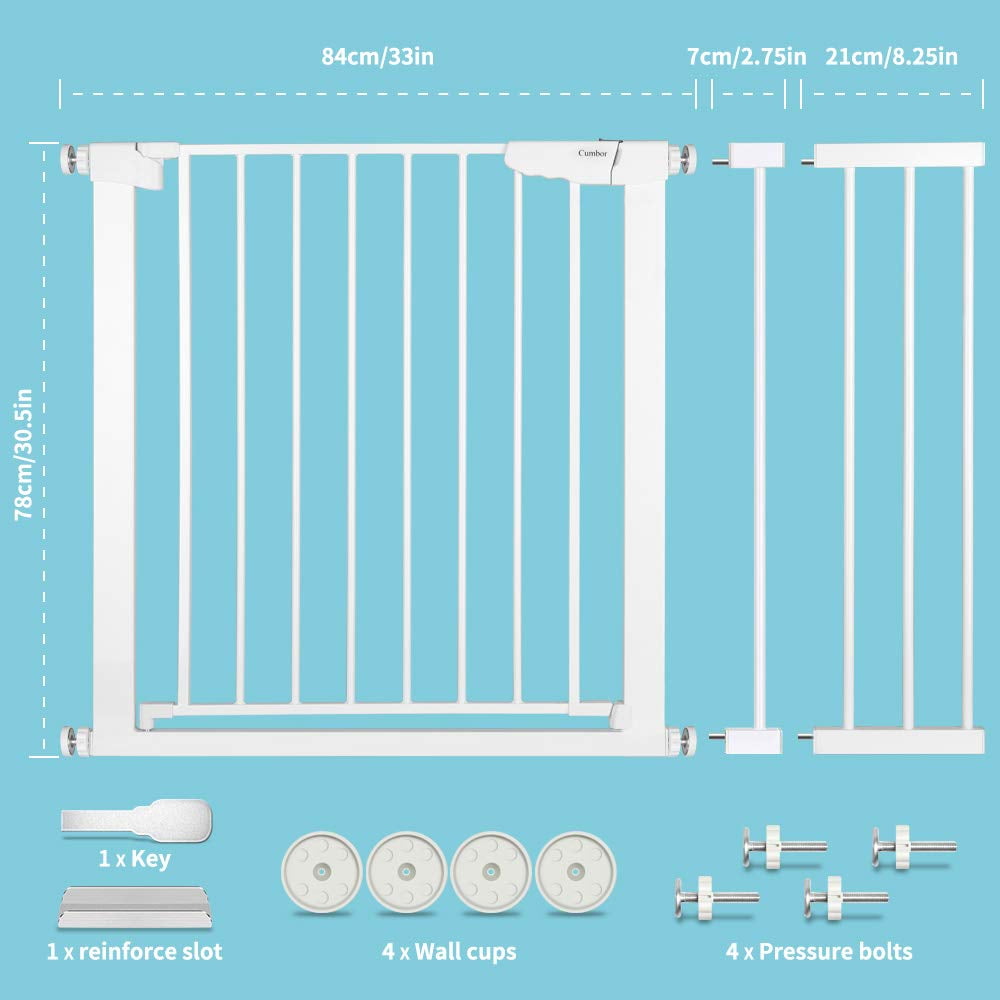 cumbor auto close safety baby gate
