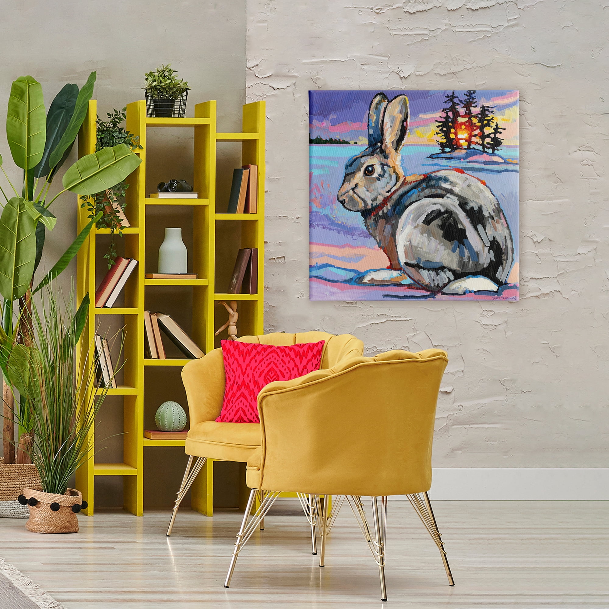 Runaway Goliath Rabbit Canvas Wall Art, design by Adam Swanson