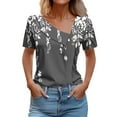 thumbnail image 1 of Blouses pour Femmes Imprimées Printemps/été Chemise à Manches Courtes Imprimée Bouton T-shirt Décontracté, 1 of 4