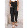 thumbnail image 2 of Pantalones de pana de mujer Pantalones casuales vintage sueltos de pierna recta de talle alto con bolsillos laterales, 2 of 8