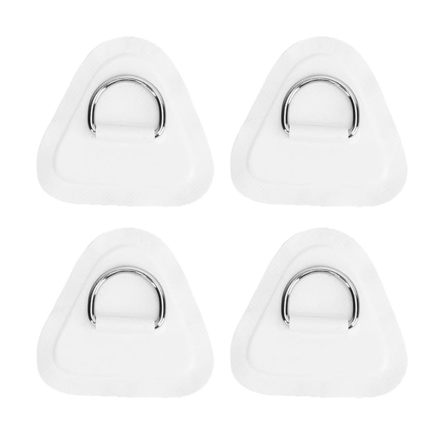 4 Pcs D Ring Patch Stainless Steel D Ring Pad for Inflatable Boat Surfboard Dinghy Paddle Board White