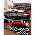 thumbnail image 3 of Quilts Twin XL Size, Red Black Stripes Soft Comforter Bedding Set for Bed, Modern Gradient Abstract Lines Art Lightweight Quilted Bedspread with Pillow Cover(2 Pieces) for All Season, 68x98 Inch, 3 of 6