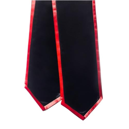 Honors Graduation Academic Stoles/Sashes with Classic End & Trim (Black w/Red Trim)