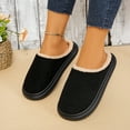 thumbnail image 3 of Suede Slippers for Women Casual Soft Sole Furry Lined House Slippers Winter Warm Indoor Slip on Shoes, 3 of 8
