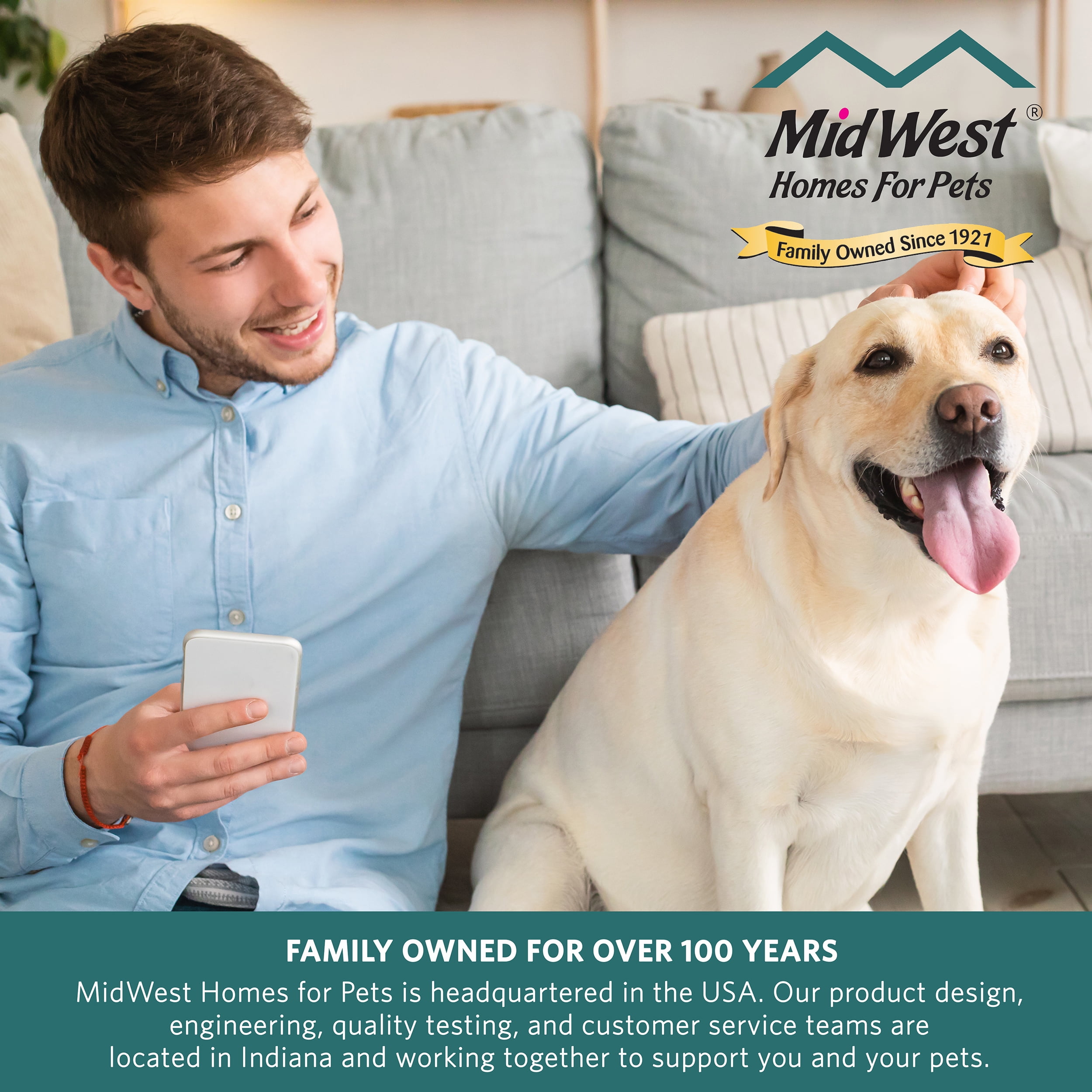 MidWest Homes for Pets 39 Inches Tall Walk-Though Steel Pet Gate, Pressure Mounted Dog Gate Measures 29 - 38 Inches Wide & Includes two 3-Inch-Wide Extensions, White