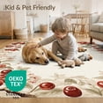 thumbnail image 4 of ODIKA 8'x10' Washable Area Rug Durable, Non-Slip Cherries Door Cherry Botanical Print Rectangular Vintage Flowers for Living Room, Under Sectional, Family, 4 of 7