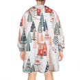 thumbnail image 2 of Wearable Oversized Blanket,Christmas Tree and House Pattern Wearable Blanket Hoodie for Adults,Cozy Hooded Blankets with Super Pockets,Super Warm Fuzzy Pullover for Women & Men, 2 of 6