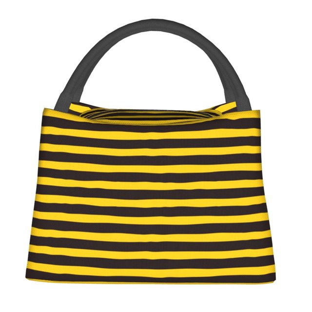 Balery Bee Stripe Bolsa de Aislamiento Portátil – Bolsa de Almuerzo con Forro de Aluminio Mejorado, Funda Impermeable y Fácil de Limpiar para Picnic y Caja de Almuerzo