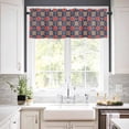 thumbnail image 3 of Kitchen Curtains Set, Red Navy Blue Kitchen Curtains and Valances Set, Morocco Modern Geometric Ethnic Art Rod Pocket Tier Curtains 36 Inch Length for Cafe/Bedroom Windows, 3 of 6