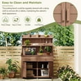 thumbnail image 2 of 65inch Garden Potting Bench Table, Fir Workstation with Storage Shelf, Drawer and Cabinet, Brown, 2 of 9