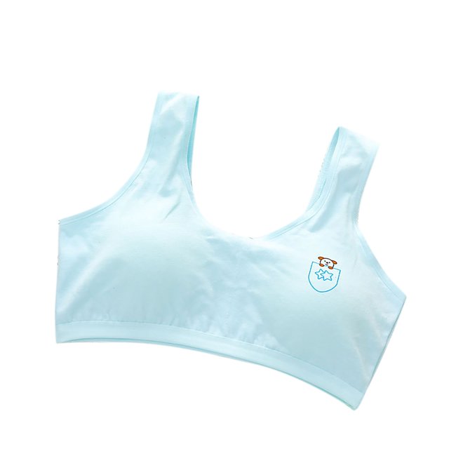 Girl Training Bras for Girls 12-16 Sports Seamless Bra with Removable Padding Bras Light Blue